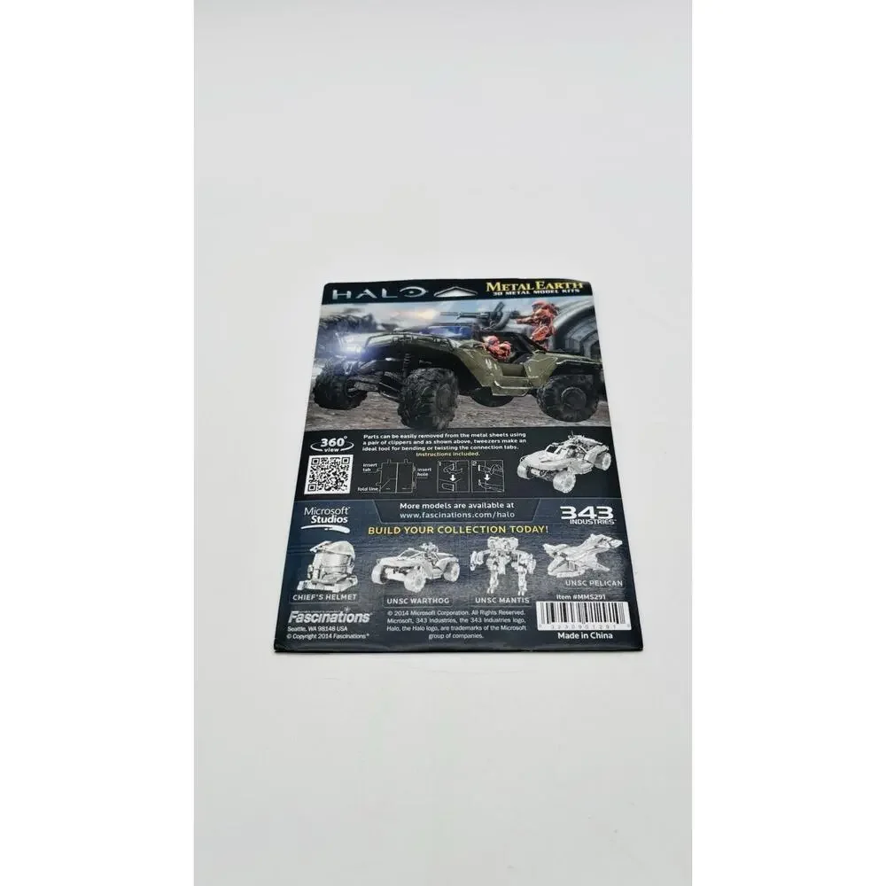 New Metal Earth HALO UNSC WARTHOG 3D Model Kit New Sealed
